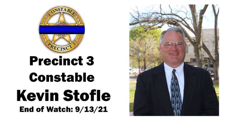 Precinct 3 Constable’s Office announced the passing of Precinct 3 Constable Kevin Stofle.